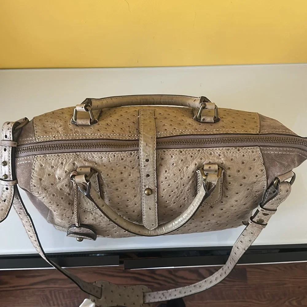 Kate Spade Westward Adventurer Satchel Taupe Ostrich Suede Large  Bag